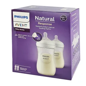 Philips Avent Natural White Feeding Bottle 2 pc Set (1m+) - 260 ml (Model- SCY903/02)